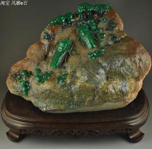 精品四川雅安翡翠绿★名贵石种纯天然雅安绿印章摆件