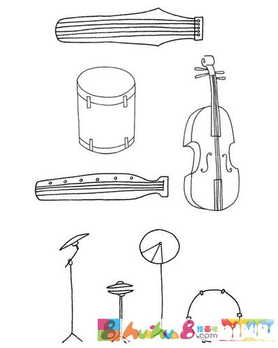 各种乐器简笔画步骤图解教程及图片大全