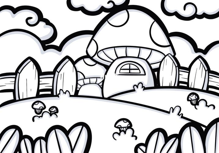 简笔画万能场景(一)_简笔画_蘑菇_搭配_文化_绘画