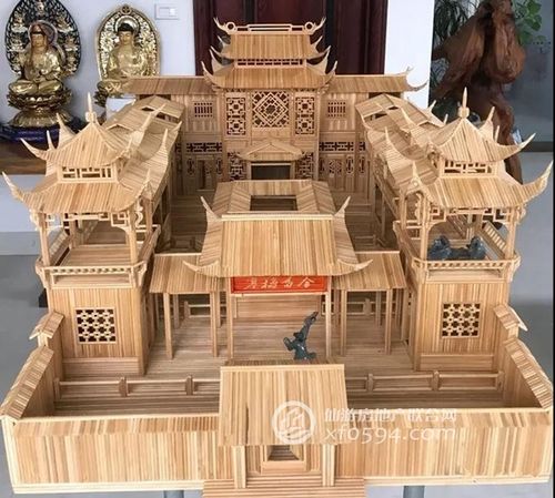 仙游一男子用3200根筷子搭建一个古建筑群