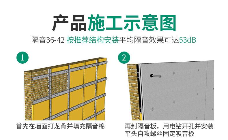 ktv酒吧墙面墙体隔音材料 复合玻镁板防火环保隔音板 阻尼隔音板