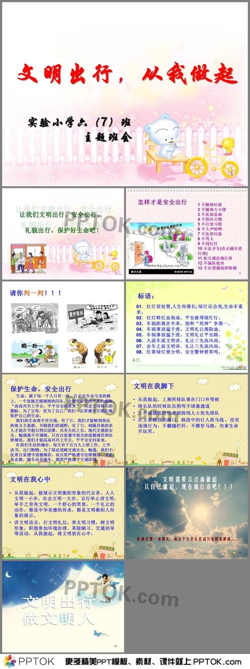 小学主题班会——文明出行从我做起ppt
