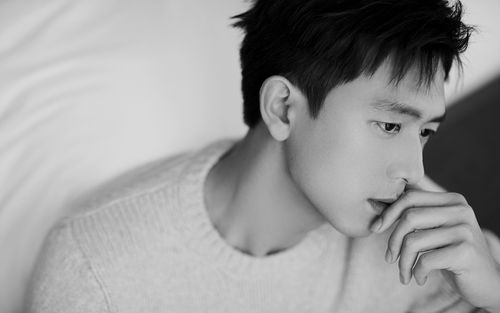 李现黑白帅气图片高清电脑壁纸