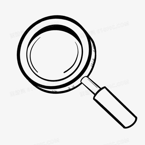 手绘简笔画放大镜免抠元素