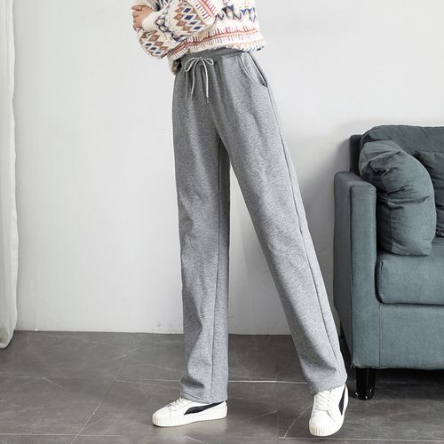 2020秋冬季新款黑色运动裤女长裤宽松直筒显瘦休闲裤