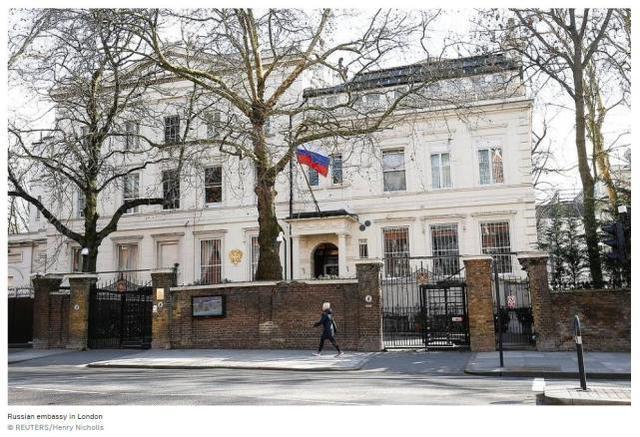 俄罗斯驻英国大使馆 图源:路透社