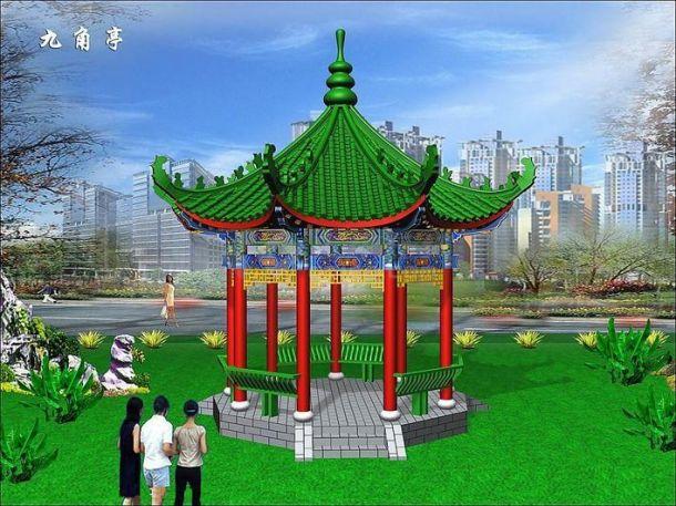 仿古八角亭的全套值得下载效果图和施工图,设计详实,供设计师参考.