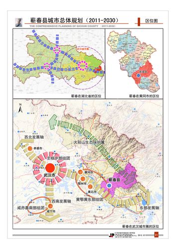 蕲春县城市总体规划(2012-2030)区位图