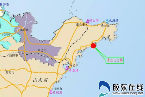 大桥工程项目起点位于威海乳山市大乳山猫头嘴,终点接g228丹东线烟台