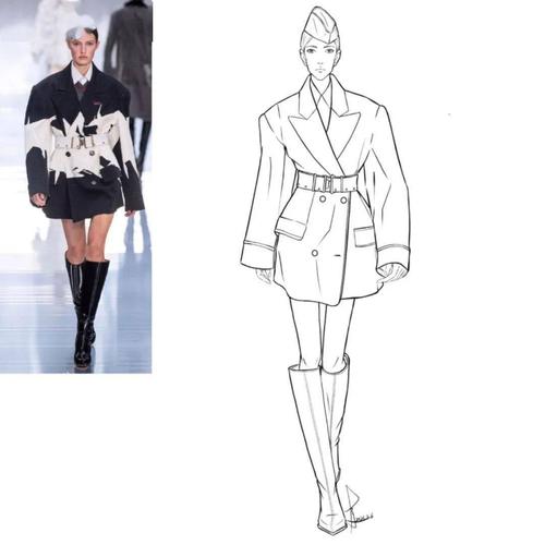 服装设计秀场临摹之效果图线稿100张