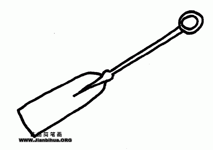 皮划艇单叶桨简笔画图片教程