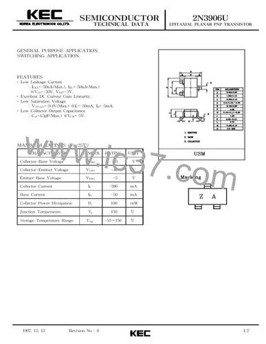 2n3906u 参数 datasheet pdf下载