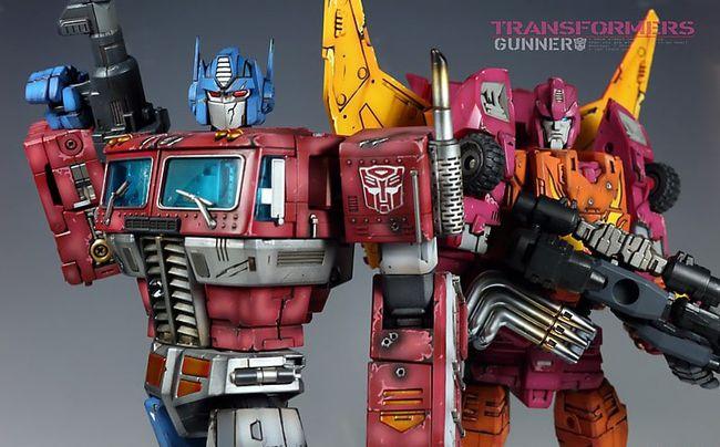 旧化重涂变形金刚新老领袖擎天柱和补天士