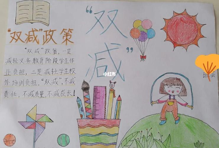 "双减"手抄报_手抄报_双减政策_文化_阅读