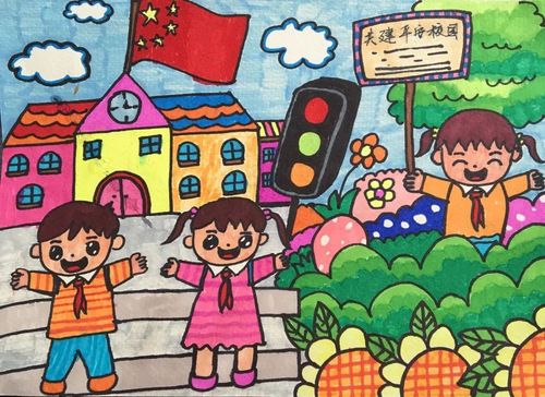 【每日一画】遵守交通规则,共建平安校园