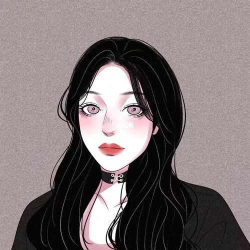 手绘女生头像厌世风格头像_手绘_卡通_手帐_插画_纹身