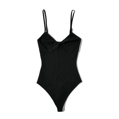 夏季新款欧美女装纽结针织吊带修身连体衣l1801