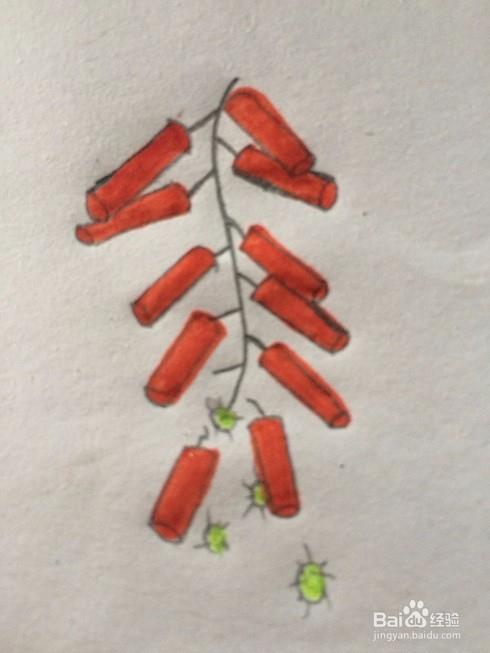 春节鞭炮的简单画法