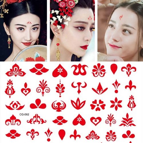 贴画装摄影红点纹身贴纸额头印美人痣舞台表演艺术照眉心装扮复古