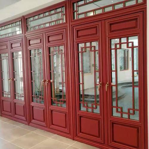 敦煌市仿古门窗断桥铝仿古门窗图纸仿古木纹铝合金门窗