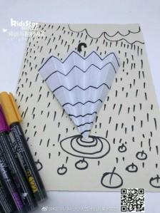 儿童画 下雨天