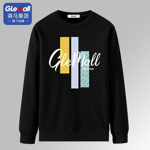 卫衣牌子排名潮牌logo,衣服潮牌logo及名字 森马集团旗下品牌glemall2021秋季男装圆领潮牌ins休闲长袖卫衣潮