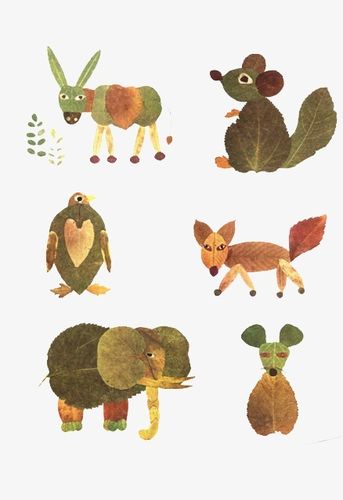 落叶拼贴小动物