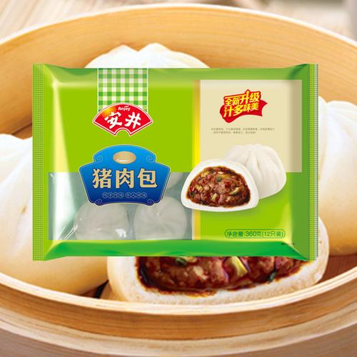 安井猪肉包360g 扬州风味肉包子懒人早餐速冻食品加热即食五包装