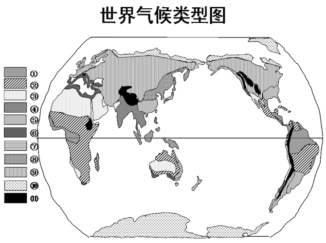 世界气候类型图 简图