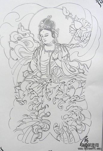 满背观音纹身图案大全