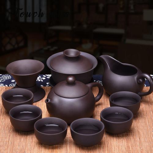 touch miss 家用整套陶瓷功夫茶具套装紫砂日式盖碗茶杯茶道茶壶
