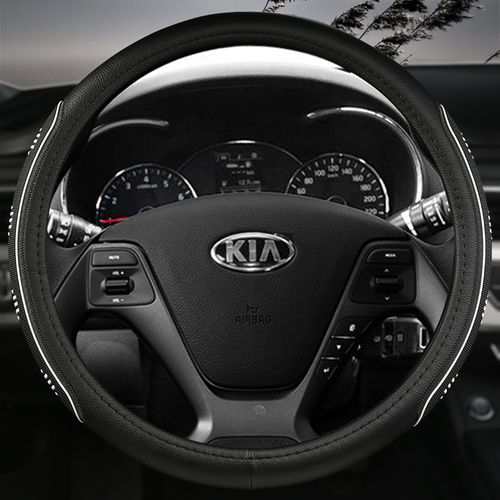 起亚汽车系列k2k3k5kx3免缝亮皮方向盘kiv四季通用把套方向盘套
