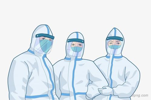 穿着防护服的医生png素材透明免抠图片卡通手绘