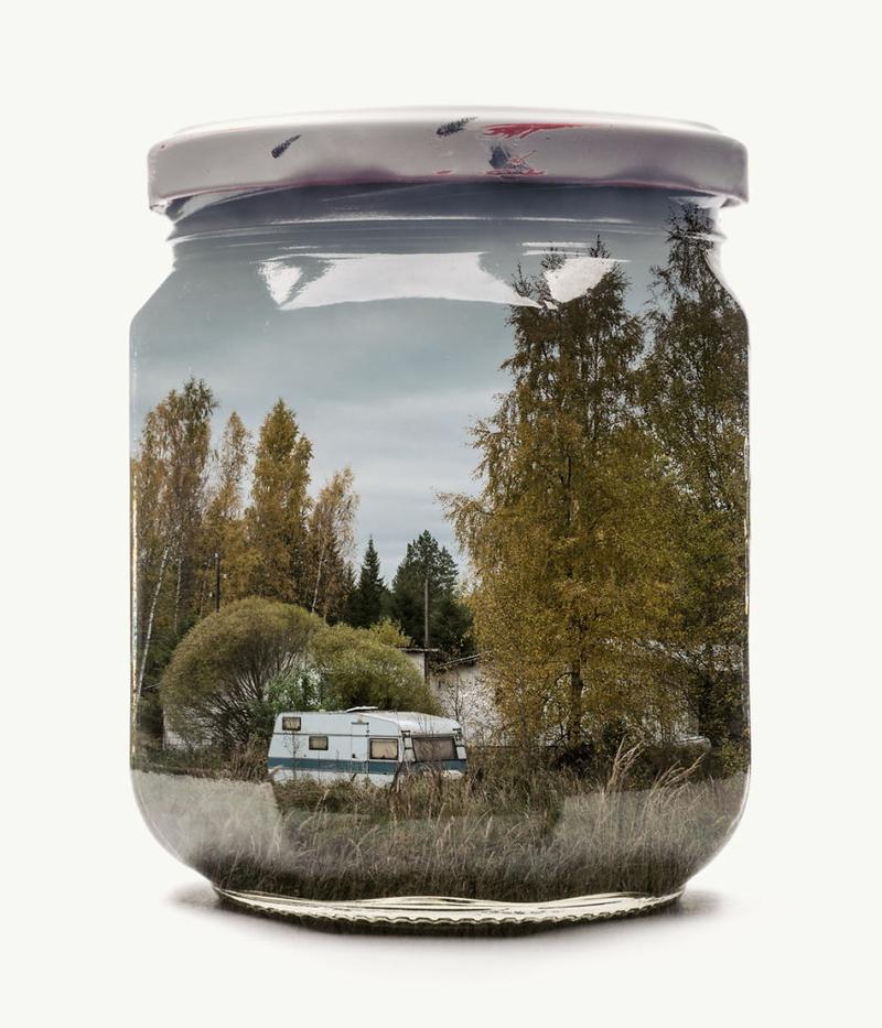 将童年的记忆装进瓶子里 玻璃瓶中的风景