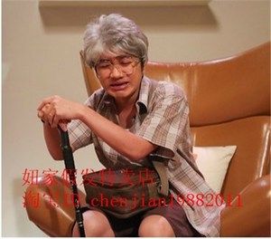 class=h>道具 /span>演小品男假发短发老爷爷老头花白色包邮假发 span