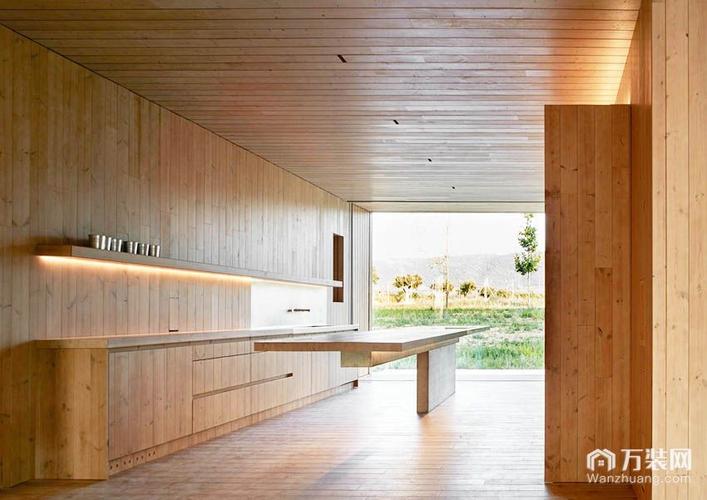 融合混凝土与松木装修效果图客厅沙发原木色