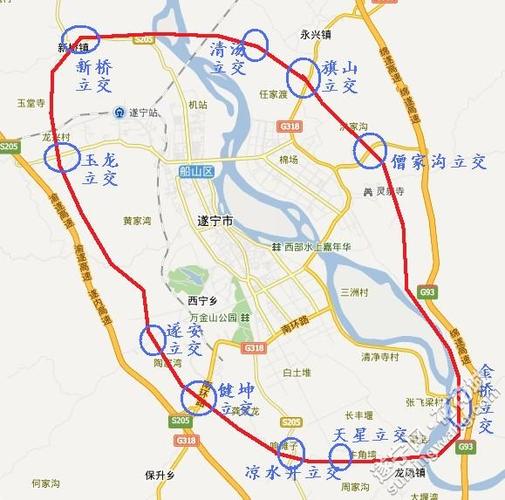 绵阳二环路1,2期今年初试运营,2期互通立交13座,遂宁中环,规划部门