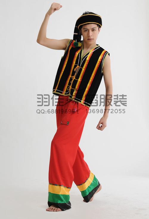 景颇族舞蹈服装男/民族服装舞蹈演出服装服饰/56民族服装男士314