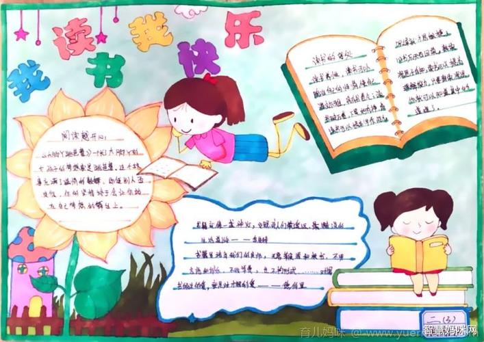 我读书我快乐手抄报简单又漂亮