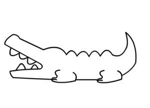 儿童简笔画鳄鱼的画法