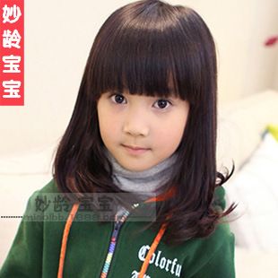 女童假发 长卷发 梨花头 齐刘海 婴幼儿童摄影拍照相 中长发女童