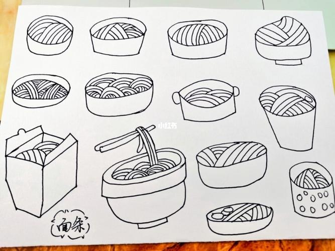 幼师day152---简笔画:面条90_简笔画_面条_幼师_文化_绘画