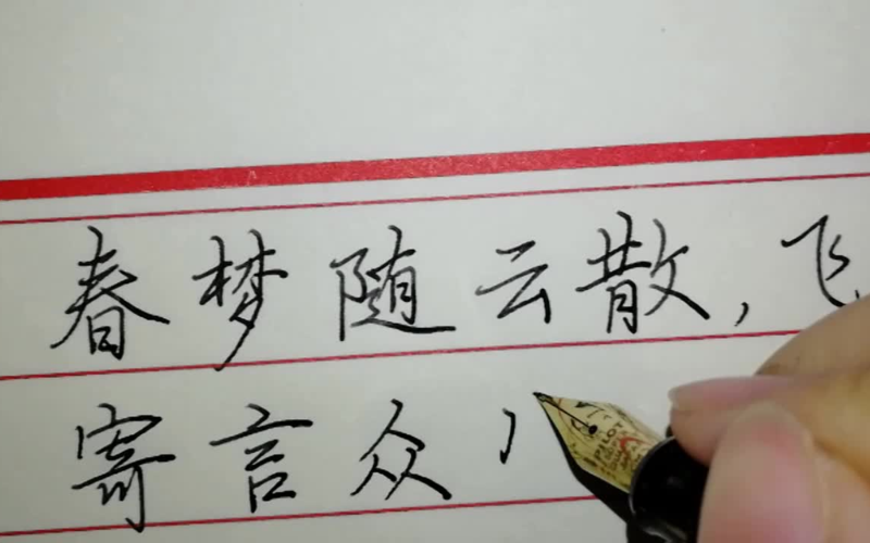 硬笔行楷:红楼梦诗词临习丨春梦随云散,飞花逐水流