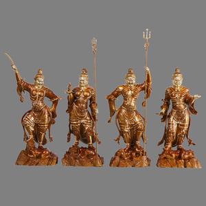 匠魂 纯铜四大金刚摆件开业礼品四大天王金刚铜像一套客厅摆件
