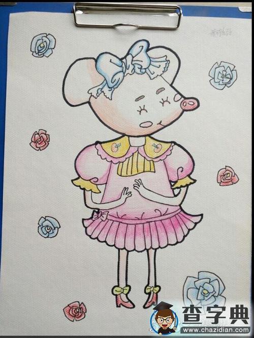 儿童画 铅笔画 拟人动物彩铅画之老鼠姑娘要出嫁  2016-01-20 11:35