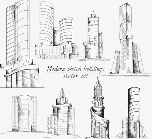 矢量现代化楼房