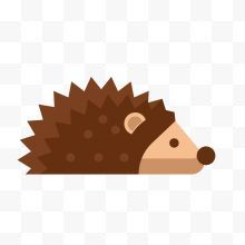 卡通棕色刺猬