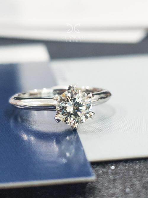 七夕礼物|极简设计六爪钻戒定制