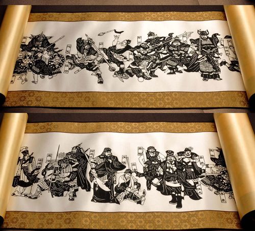 新年礼物水浒传108将全卷剪纸画轴装饰画剪纸画窗花民间工艺礼品