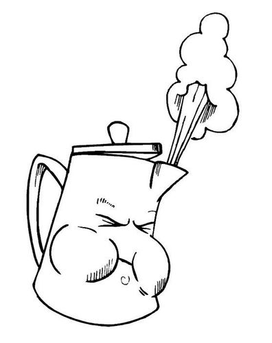 卡通烧开的水壶简笔画图片